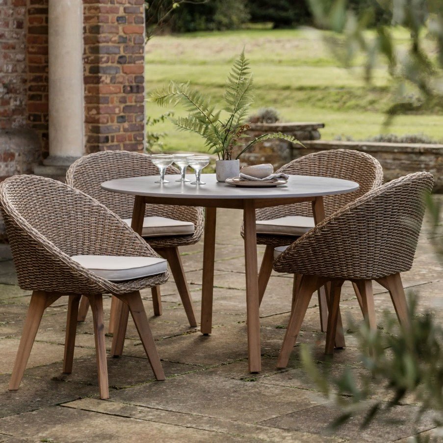 Rattan Outdoor Dining Set Acacia Table For Sale Avena Seater Round