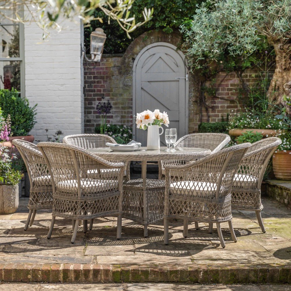 Menton Seater Round Dining Table Set Stone – Duck Barn Interiors