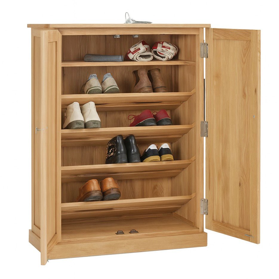 Mobel Oak Large Shoe Storage Cupboard – Duck Barn Interiors