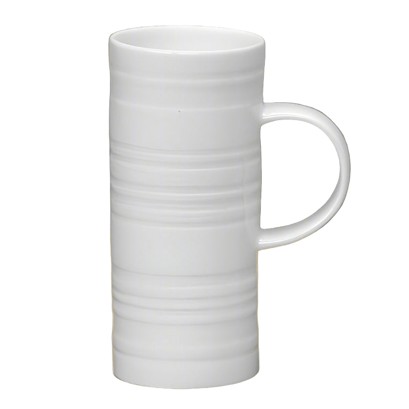 Skinny Ribbed White Bone China Mug – Duck Barn Interiors - Main Image