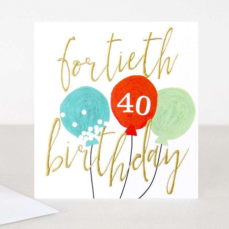 Balloons 40th Birthday Card - Duck Barn Interiors