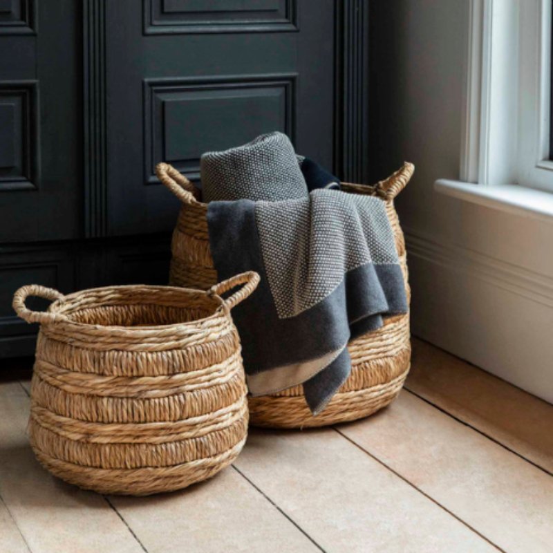Bilberry Woven Round Baskets - Set of 2 Sizes - Duck Barn Interiors