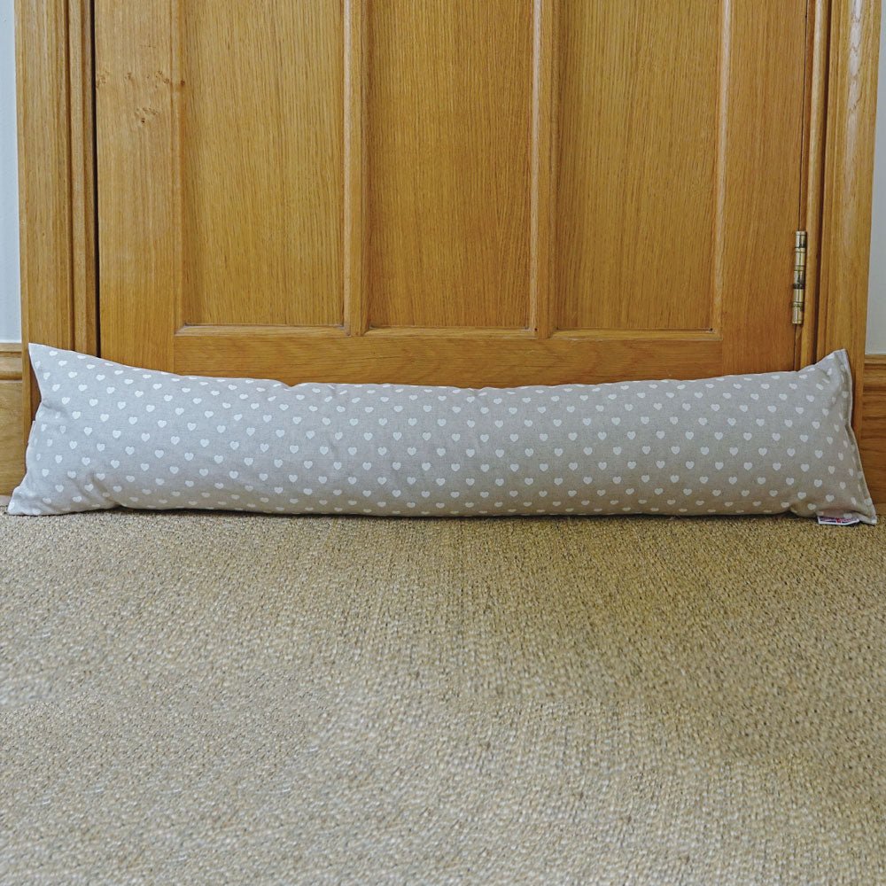 Draught Excluder - White Hearts - Duck Barn Interiors