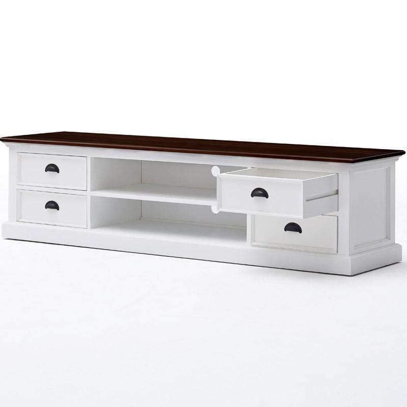 Halifax Accent White Painted TV Unit with 4 Drawers - Duck Barn Interiors