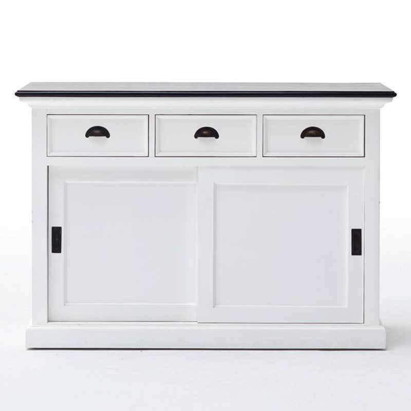 Halifax Contrast White Painted Buffet Sideboard with Sliding Doors - Duck Barn Interiors