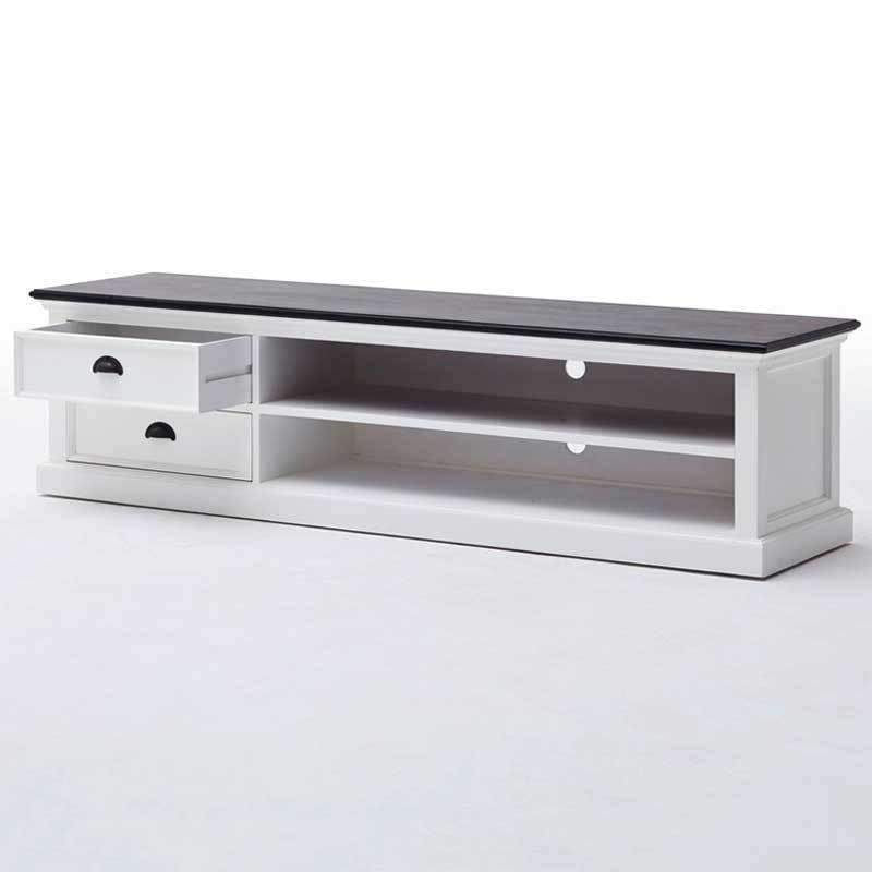Halifax Contrast White Painted Large TV Unit - Duck Barn Interiors