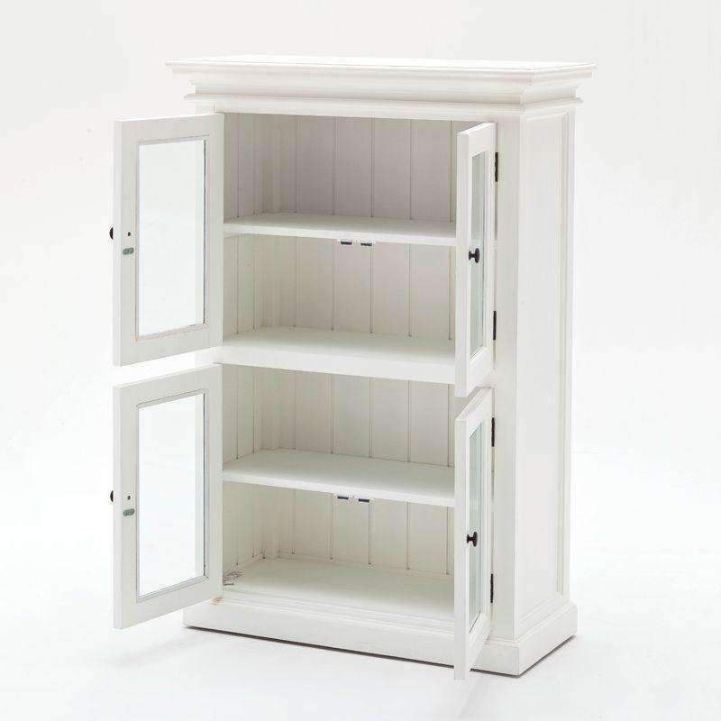 Halifax White Painted 2 Level Pantry Display Cabinet - Duck Barn Interiors