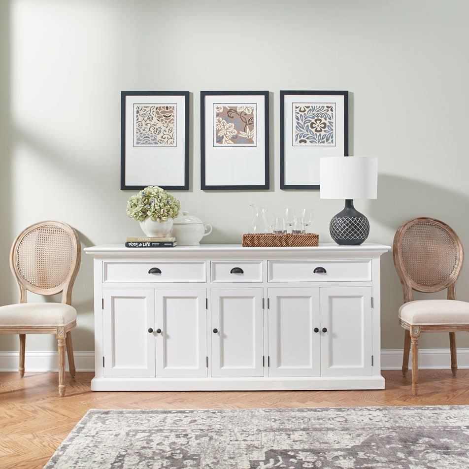 Halifax White Painted Buffet with 5 Doors & 3 Drawers - Duck Barn Interiors