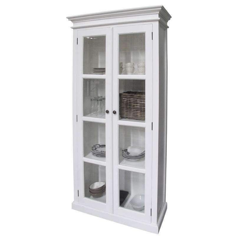 Halifax White Painted Glazed Display Cabinet - Duck Barn Interiors