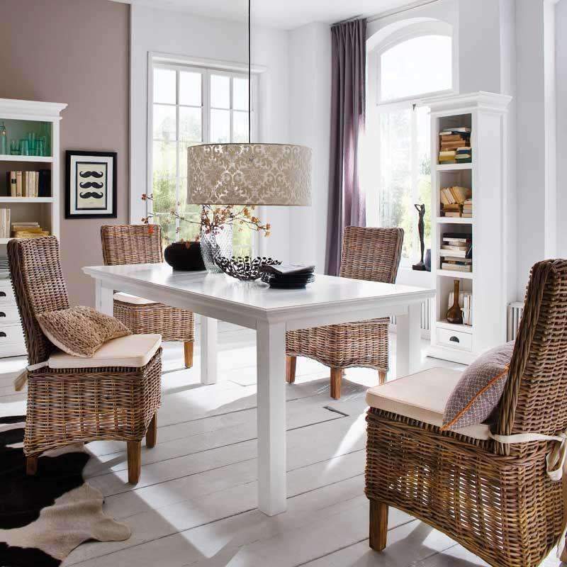 Halifax White Painted Rectangular Dining Table (Seats 4-6) - Duck Barn Interiors