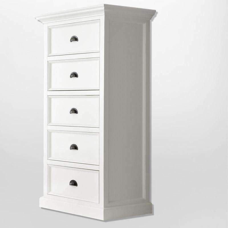 Halifax White Painted Tallboy Chest of Drawers - Duck Barn Interiors