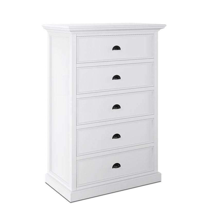 Halifax White Painted Tallboy Chest of Drawers - Duck Barn Interiors