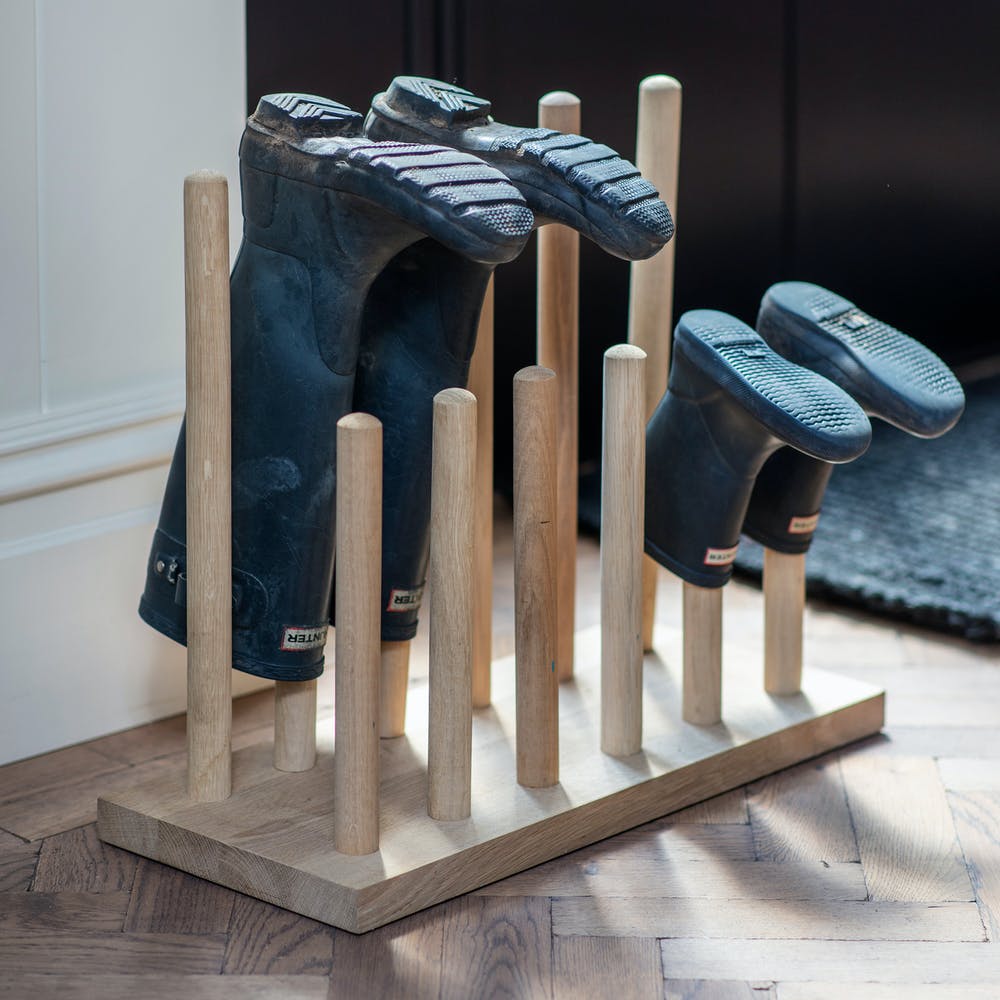 Hambledon Wooden Welly Boot Stand - Large - Duck Barn Interiors