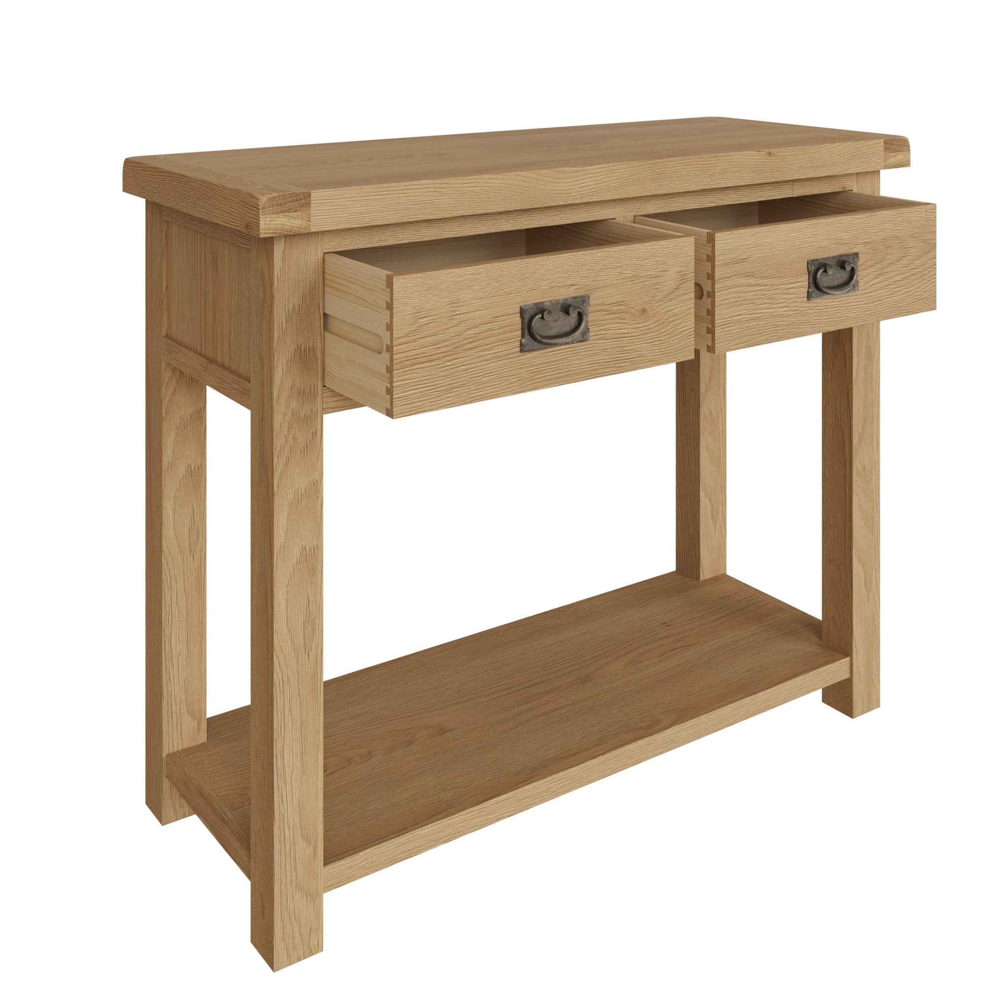 Kirdford Oak Console Table with Drawers - Duck Barn Interiors