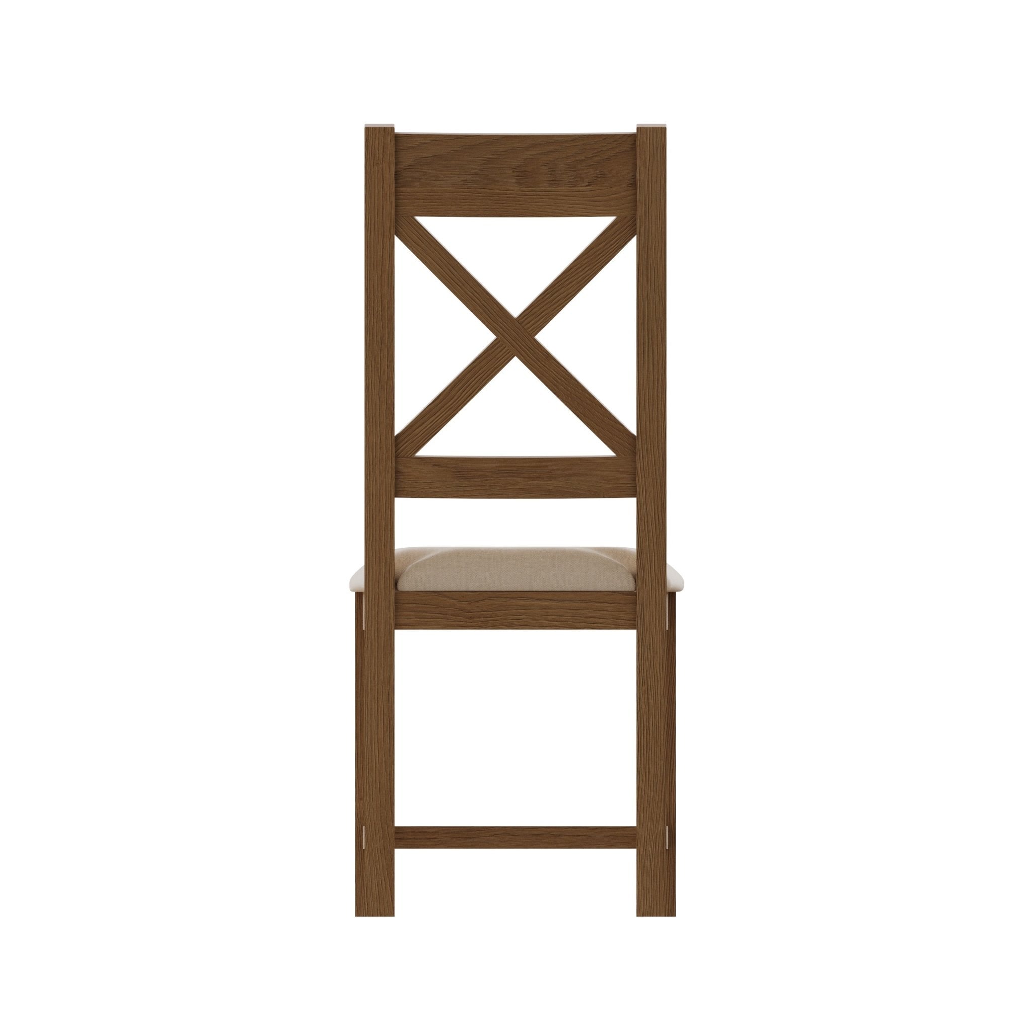 Kirdford Oak Upholstered Cross Back Chair - Duck Barn Interiors