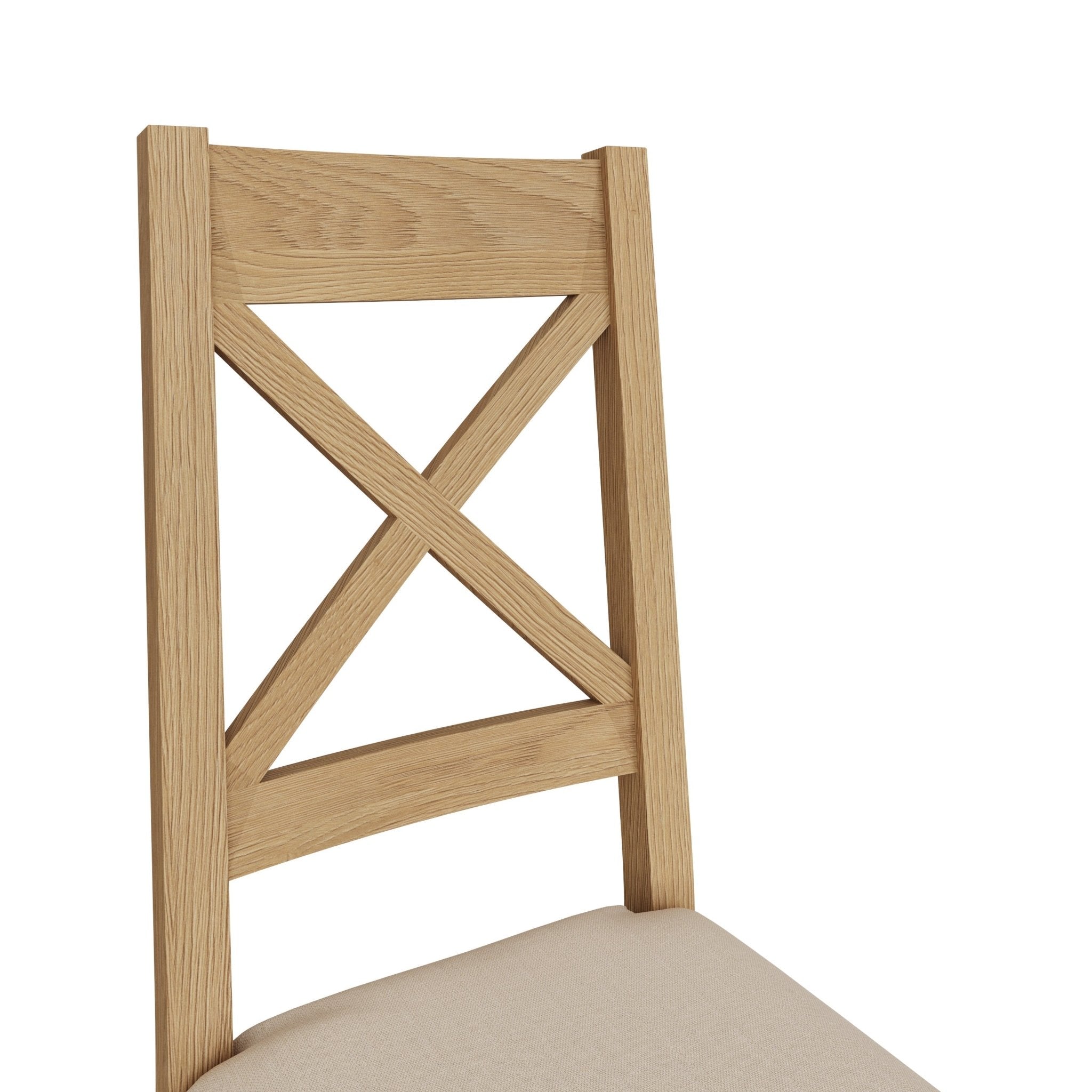 Kirdford Oak Upholstered Cross Back Chair - Duck Barn Interiors