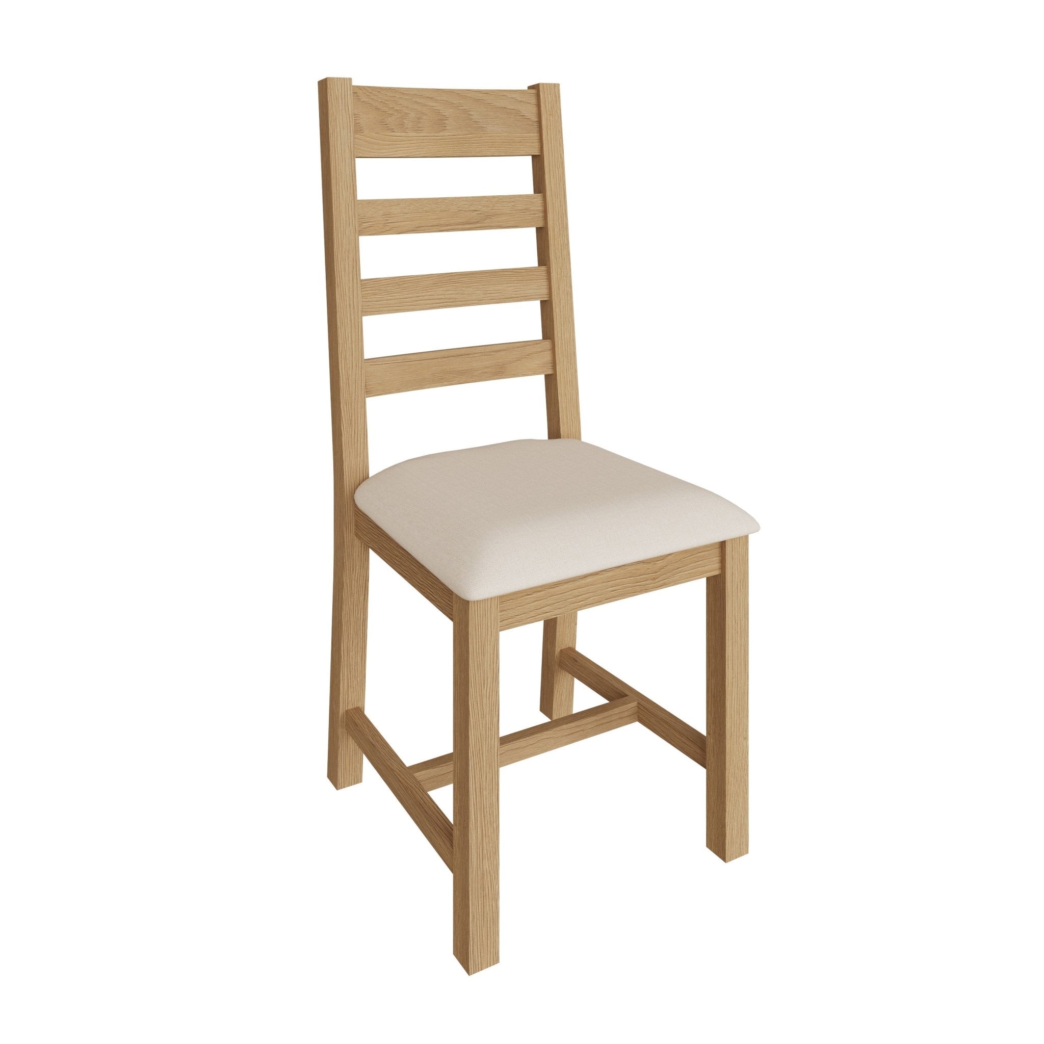Kirdford Oak Upholstered Ladder Back Chair - Duck Barn Interiors