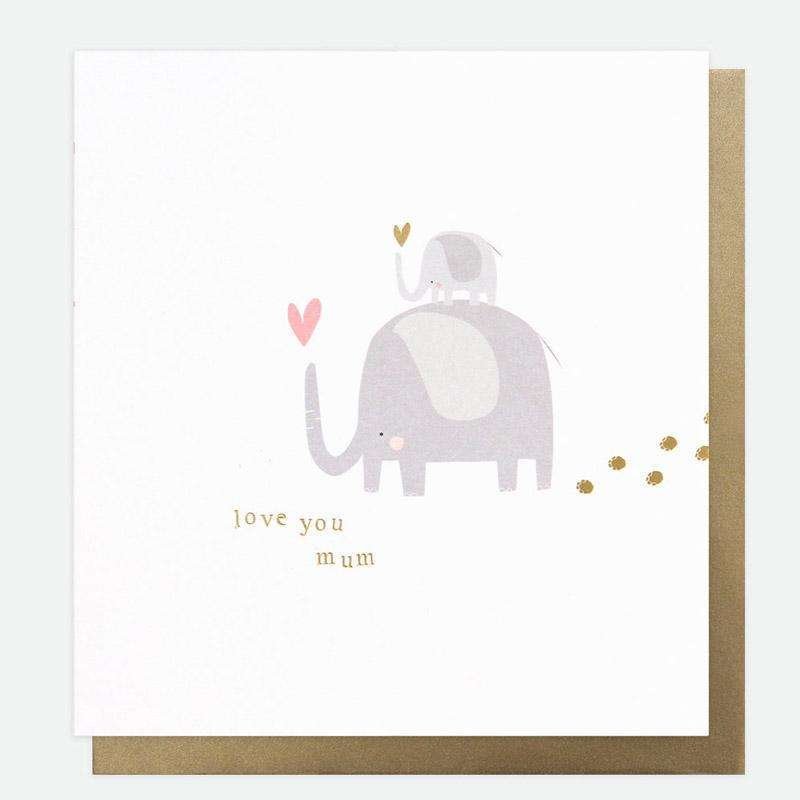 Love You Mum Elephants Card - Duck Barn Interiors