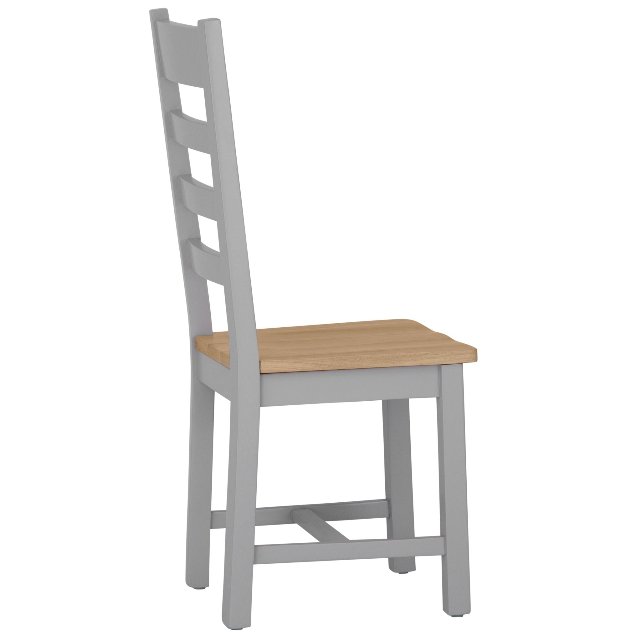 Loxhill Grey Ladder Back Chair Wooden Seat - Duck Barn Interiors