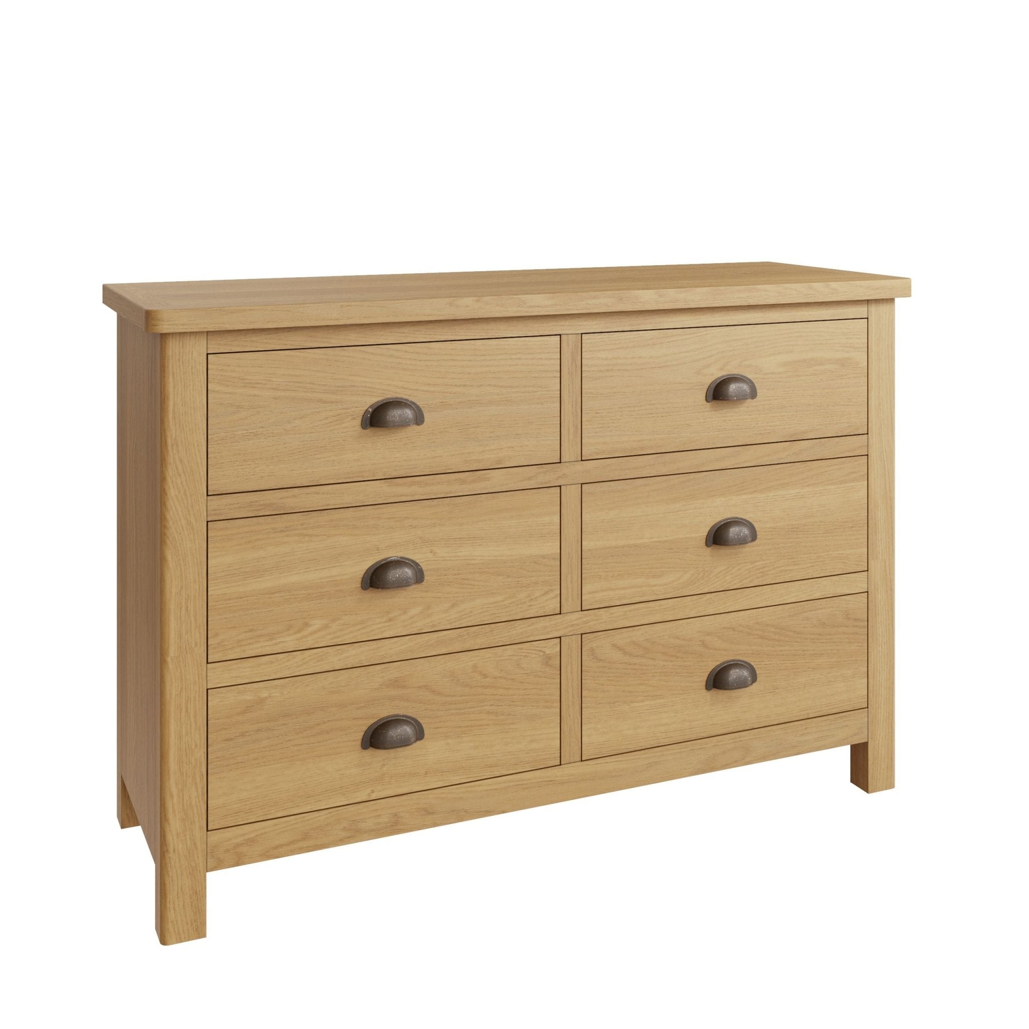 Loxwood Oak 6 Drawer Chest of Drawers - Duck Barn Interiors