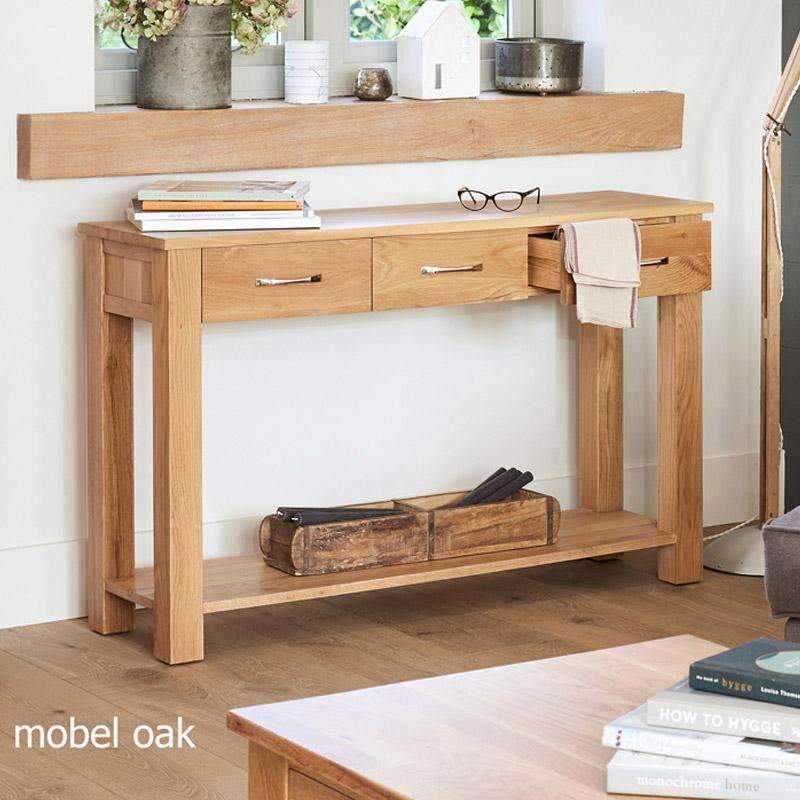 Mobel Oak Console Table with Drawers - Duck Barn Interiors