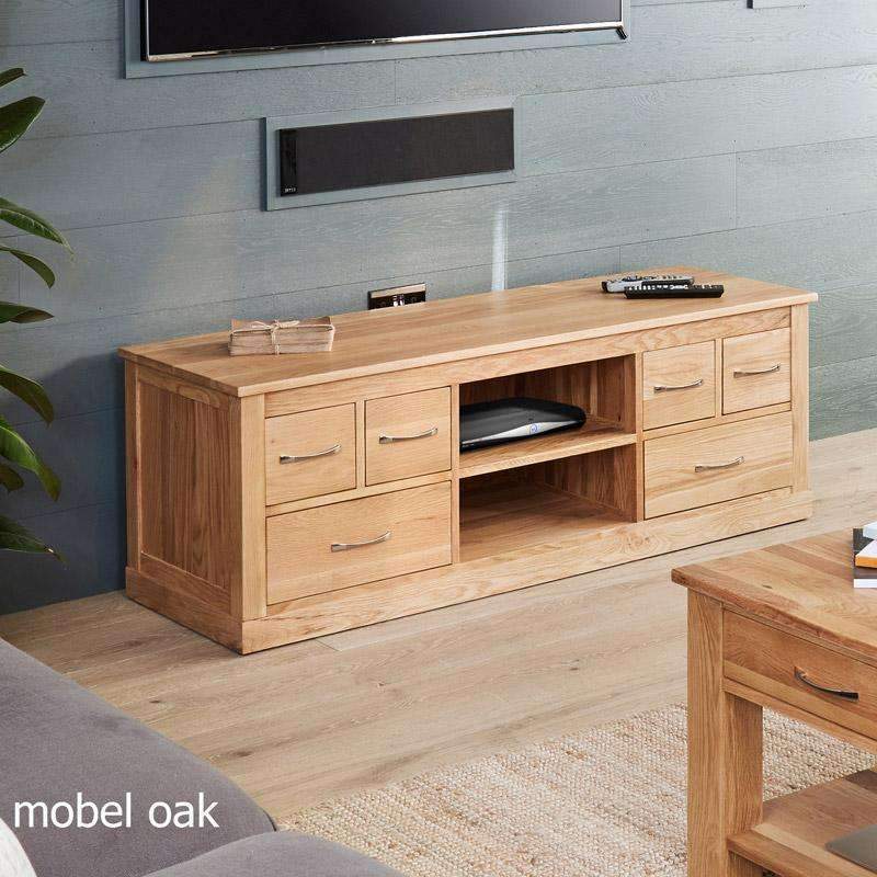 Mobel Oak Large Widescreen Television Cabinet - Duck Barn Interiors