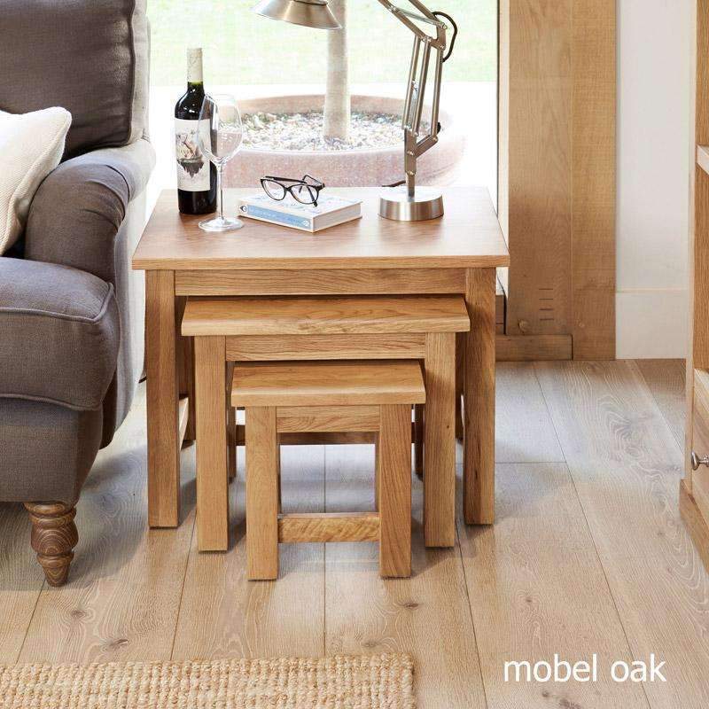 Mobel Oak Nest of 3 Tables - Duck Barn Interiors