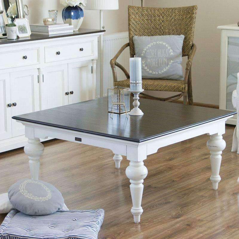 Provence Accent White Painted Square Coffee Table - Duck Barn Interiors