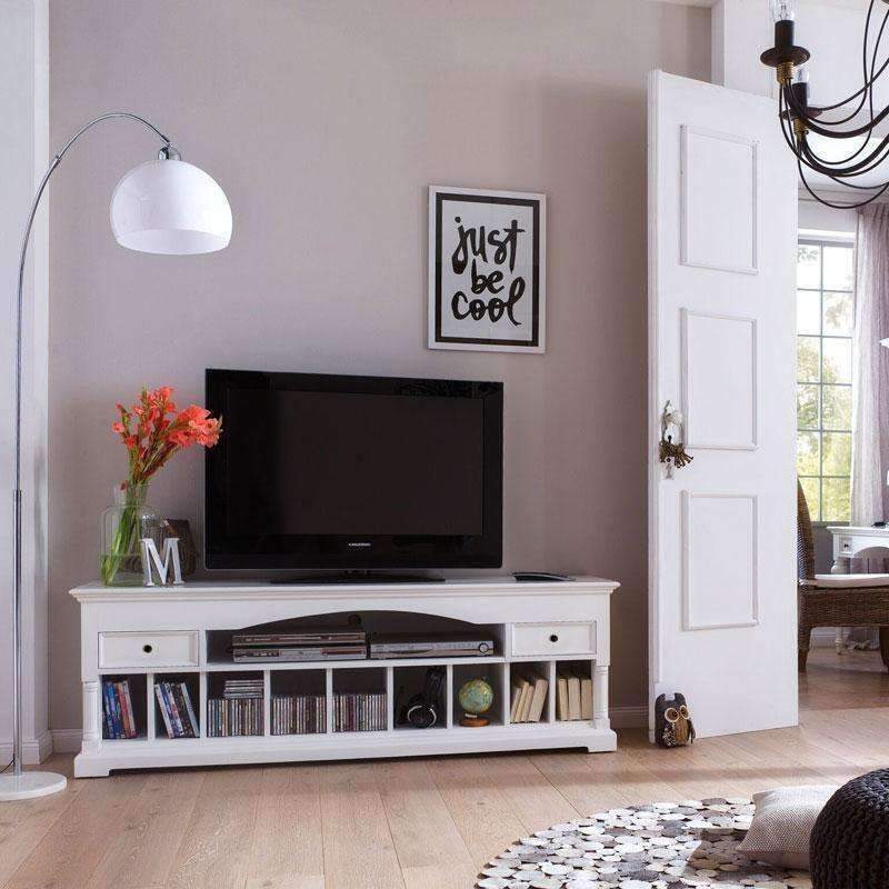 Provence White Painted Large TV Unit & Media Console - Duck Barn Interiors
