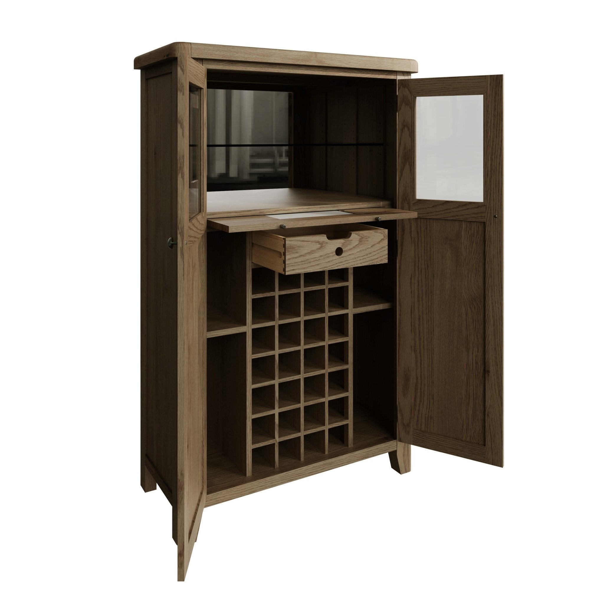 Rusper Oak Drinks Cabinet Cupboard - Duck Barn Interiors