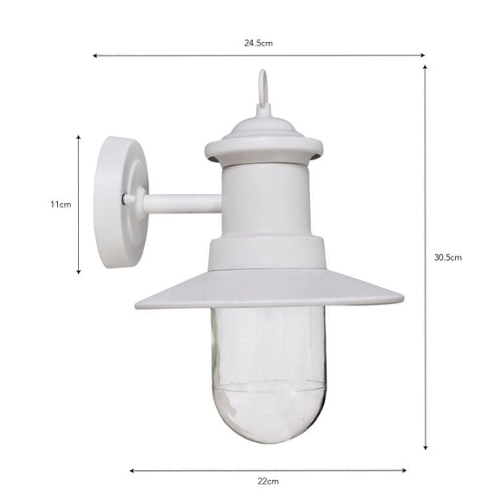 Ships Outdoor Wall Light - Lily White - Duck Barn Interiors