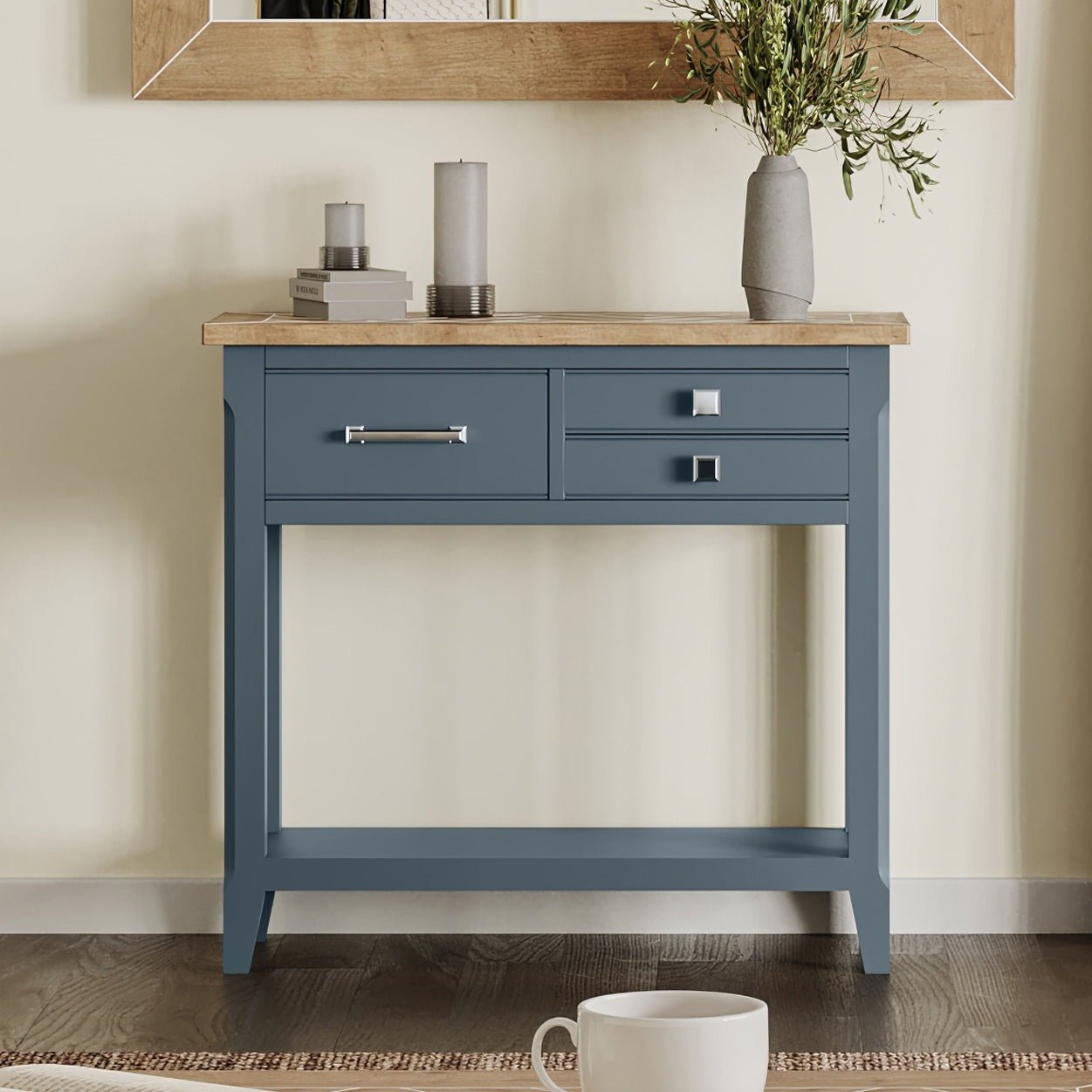 Signature Blue - Reclaimed Small Console Table - Duck Barn Interiors