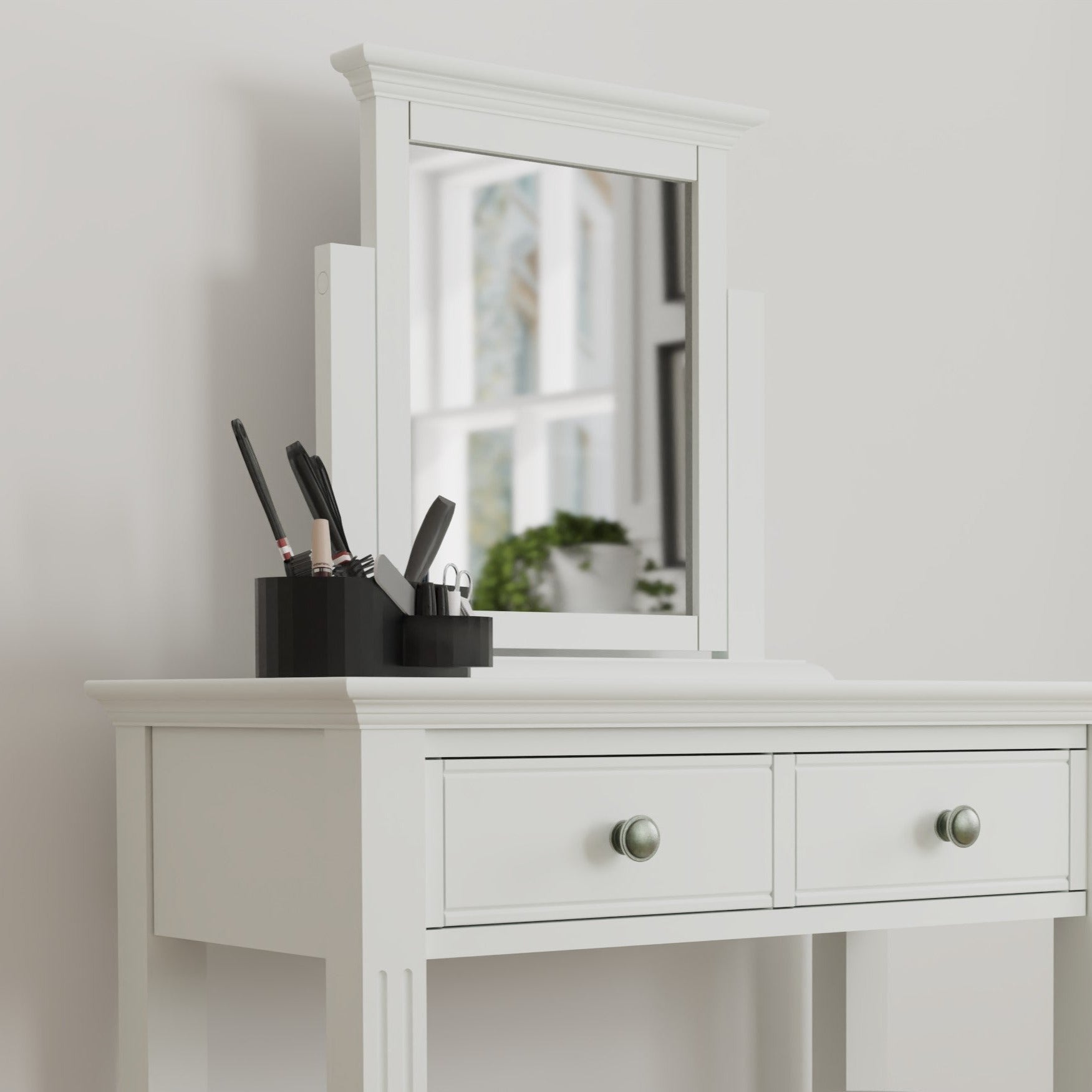 Snowdrop White Painted Dressing Table Mirror - Duck Barn Interiors