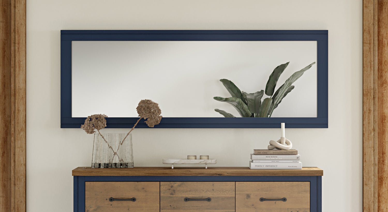 Splash of Blue Extra Long Wall Mirror - Duck Barn Interiors