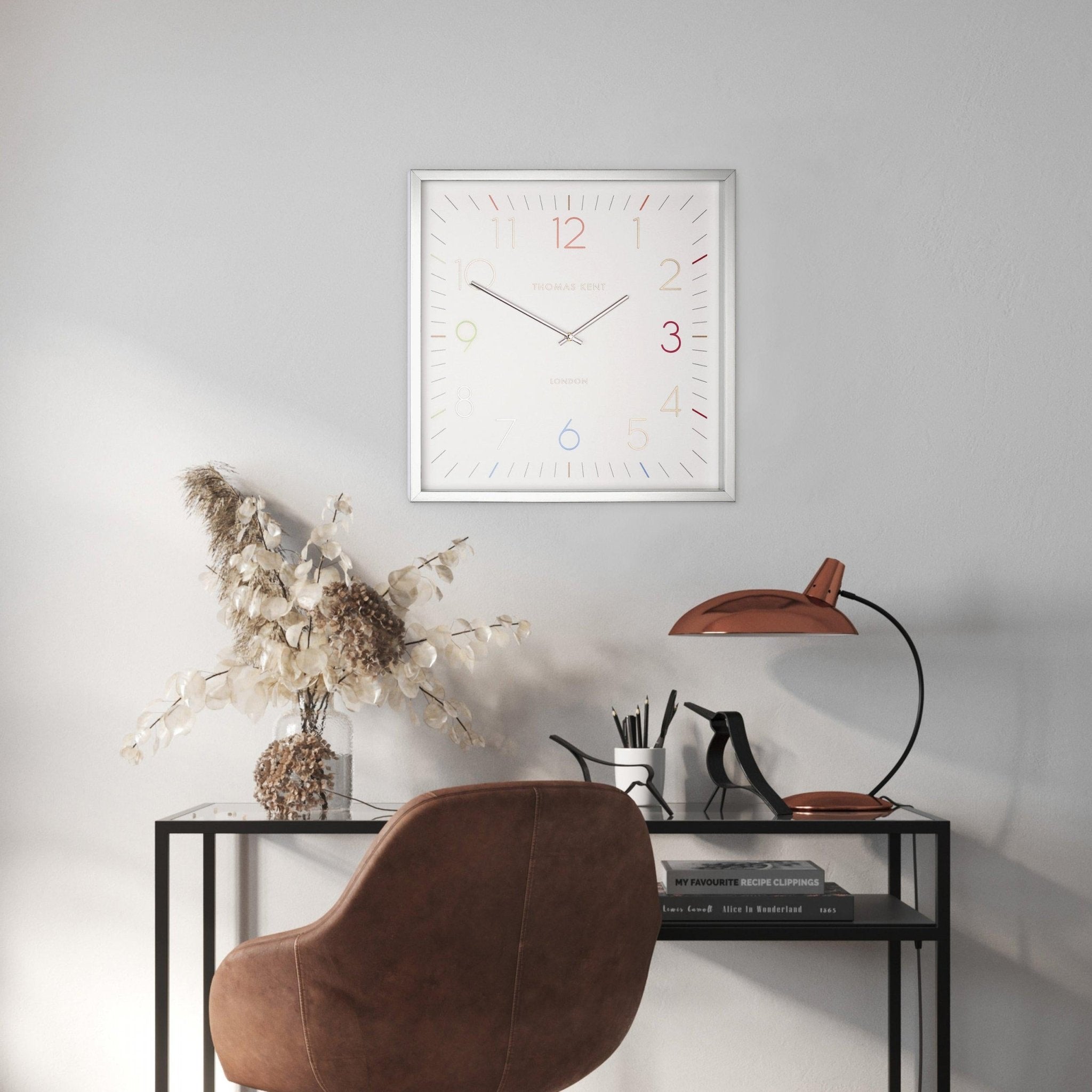Thomas Kent Editor Square Wall Clock (50cm/20") - Duck Barn Interiors