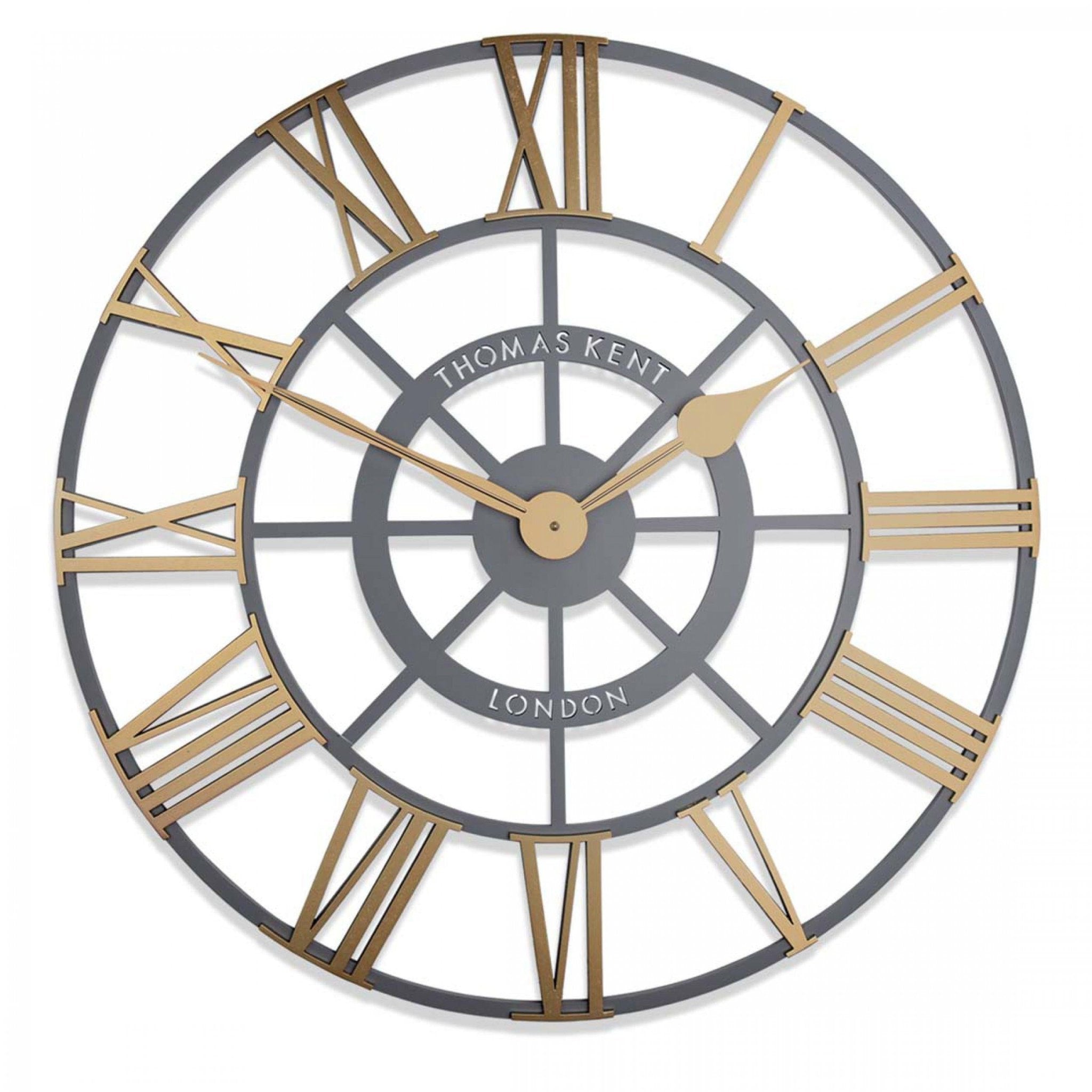 Thomas Kent Evening Star Skeleton Wall Clock - Brass (61cm/24") - Duck Barn Interiors