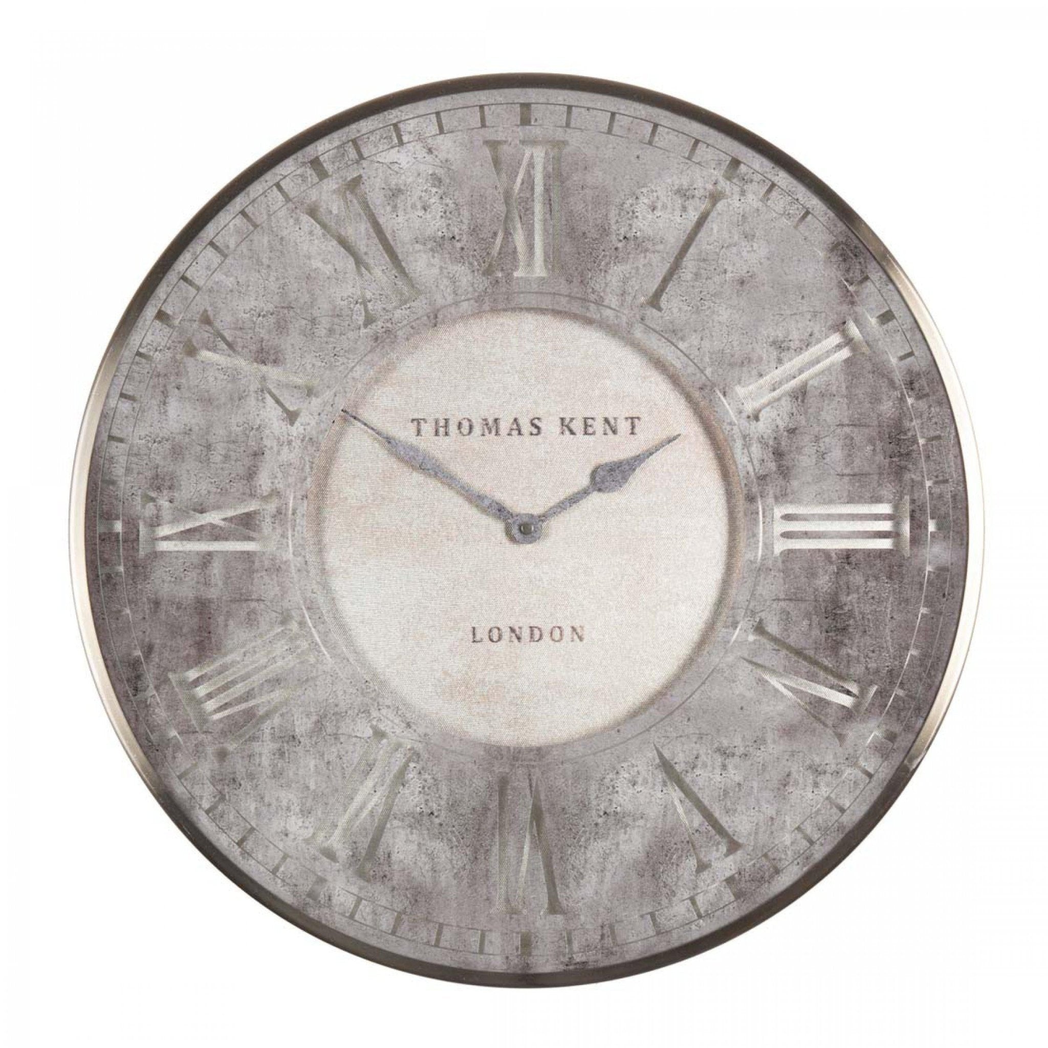 Thomas Kent Florentine Grand Silvern Wall Clock (74cm/30") - Duck Barn Interiors