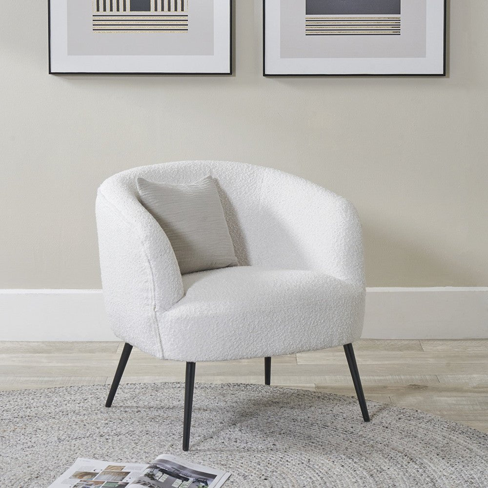 White Tub Chair with Black Legs - Duck Barn Interiors