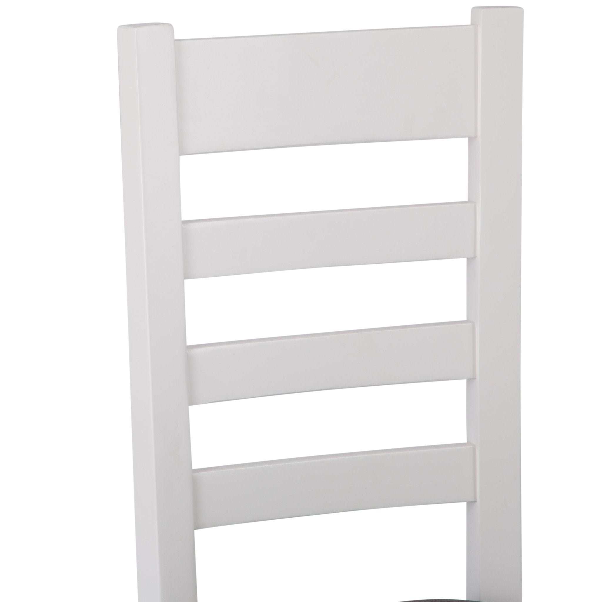 Windsor White Ladder Back Chair - Fabric Seat - Duck Barn Interiors