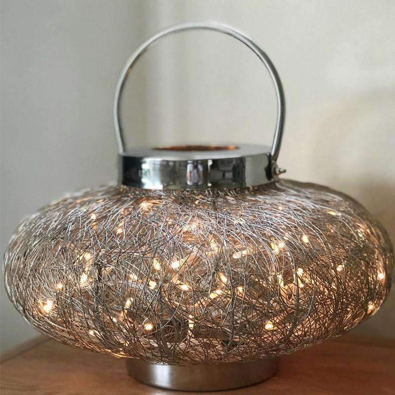 Wire Weave Lamp with Fairy Lights (3 Sizes) - Duck Barn Interiors