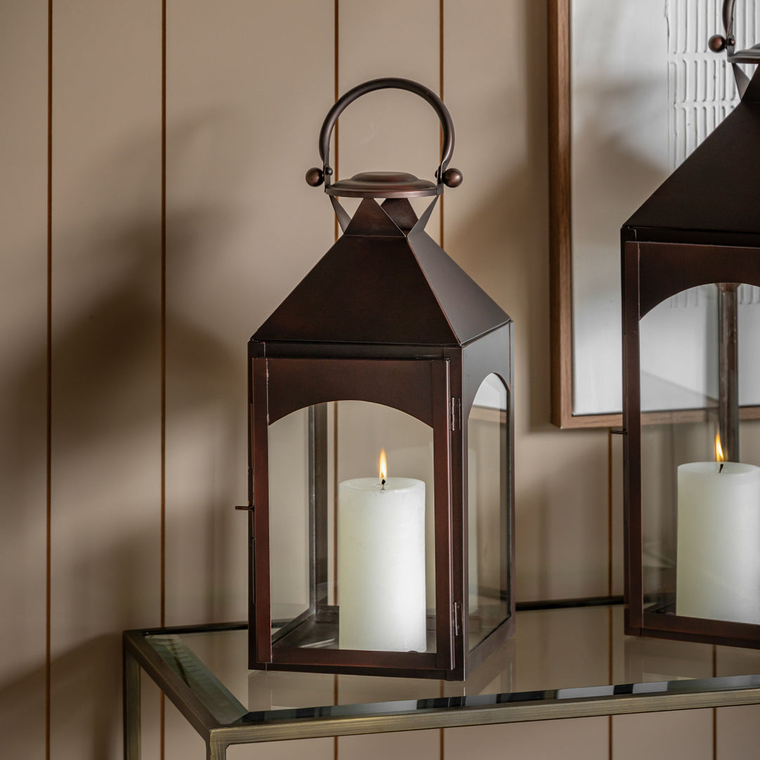 Metal Lantern - Brown Small