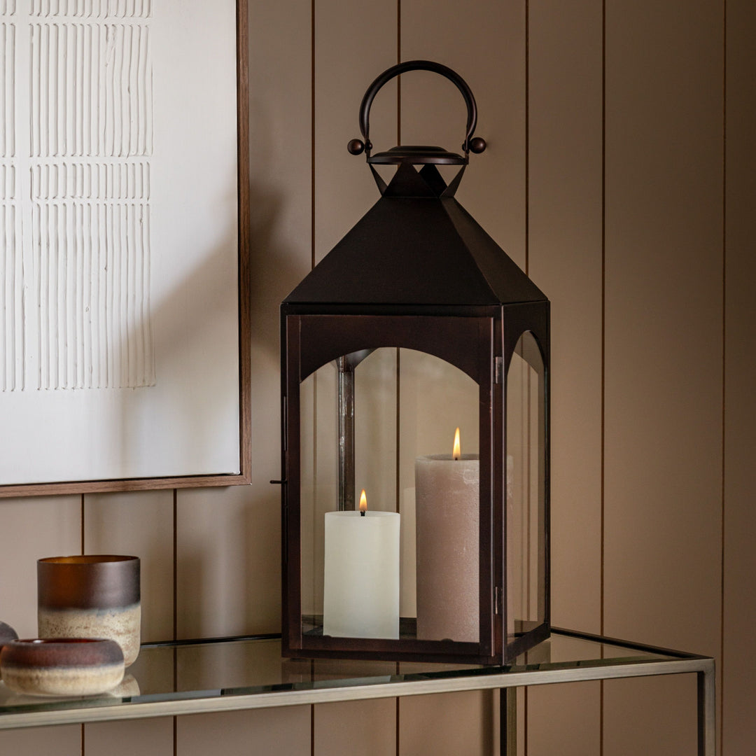 Metal Lantern - Brown Large