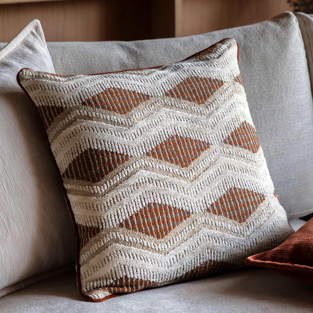 Alto Jacquard Cushion - Rust