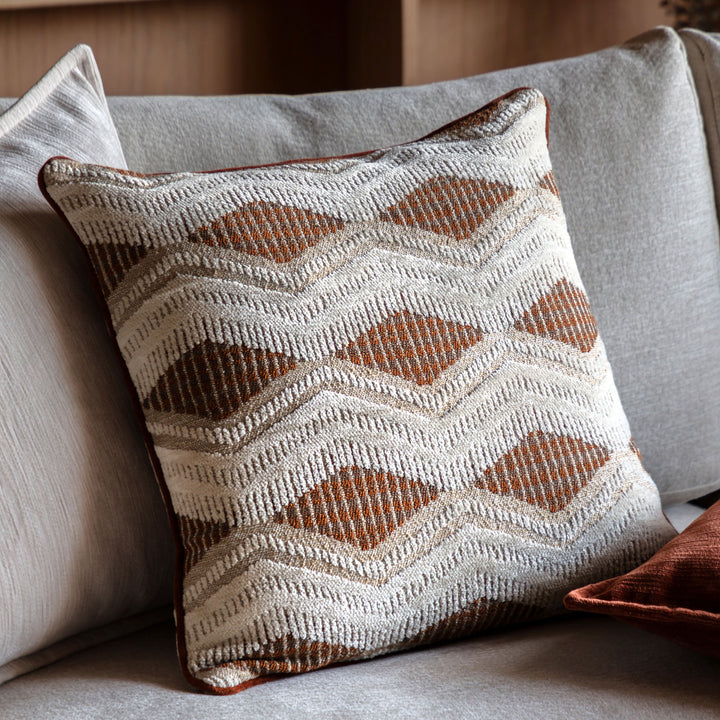 Alto Jacquard Cushion - Rust