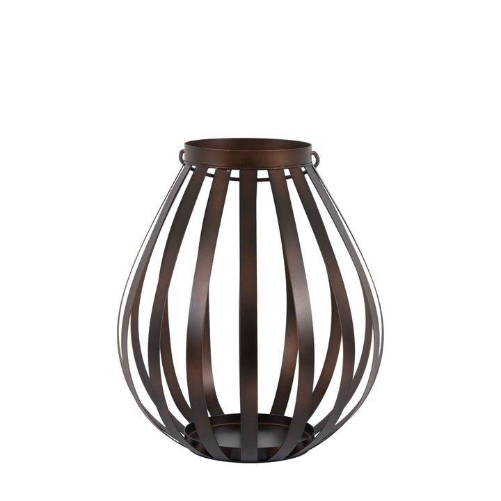Metal Bulb Lantern - Brown Large