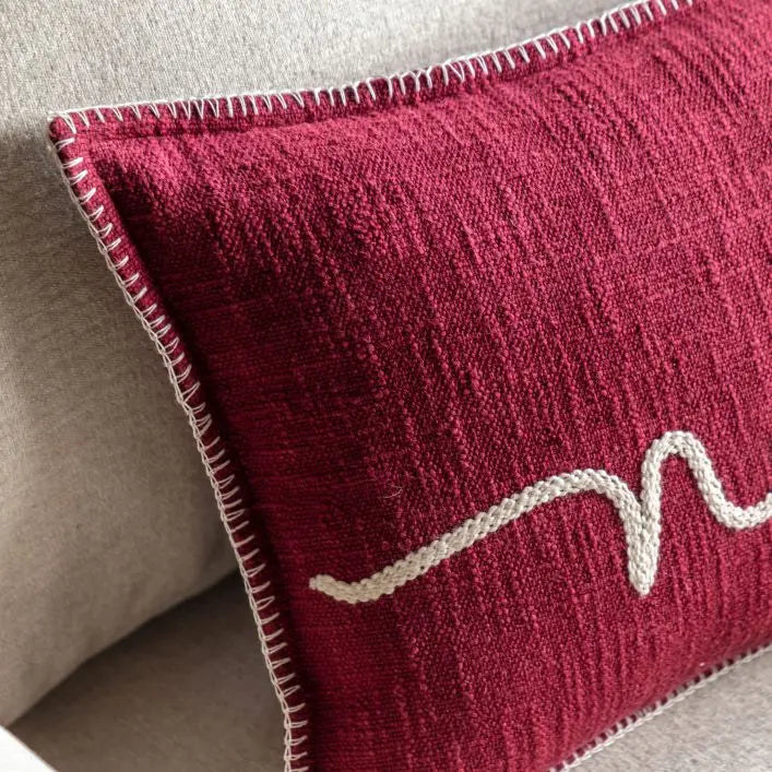 Heritage Noel Embroidered Cushion - Merlot