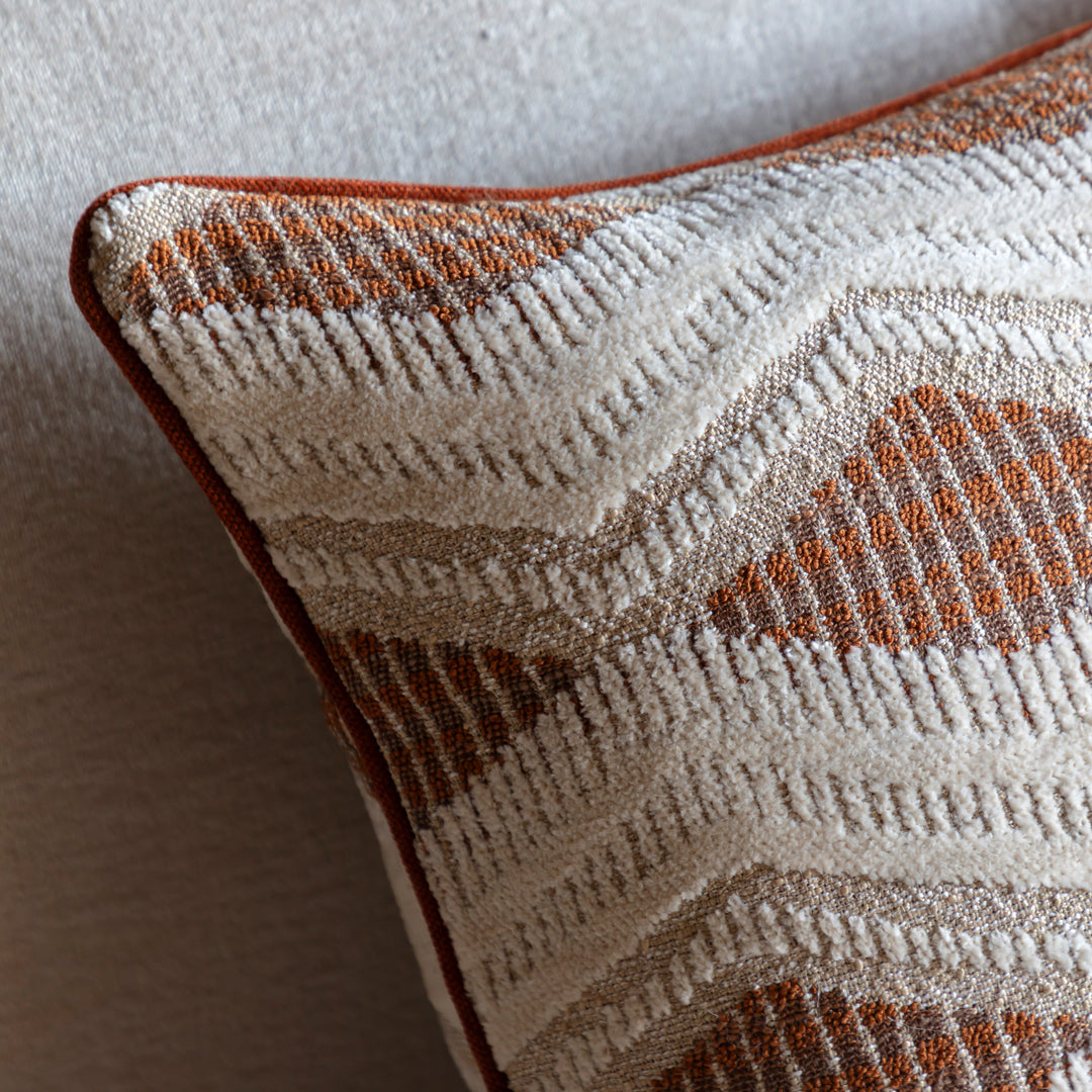 Alto Jacquard Cushion - Rust