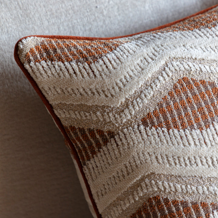 Alto Jacquard Cushion - Rust