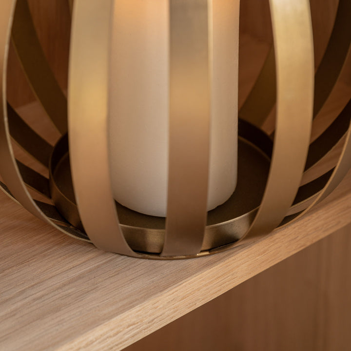Metal Bulb Lantern - Gold Small