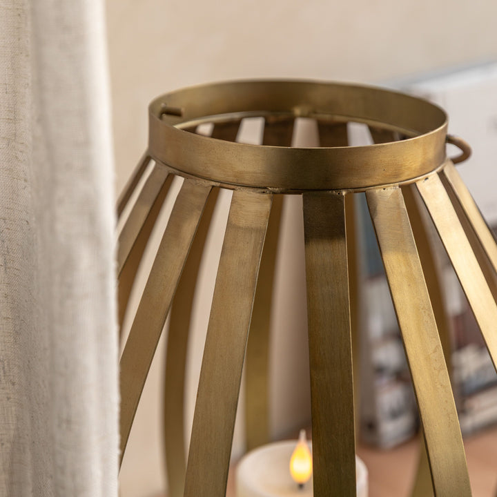 Metal Bulb Lantern - Gold Large